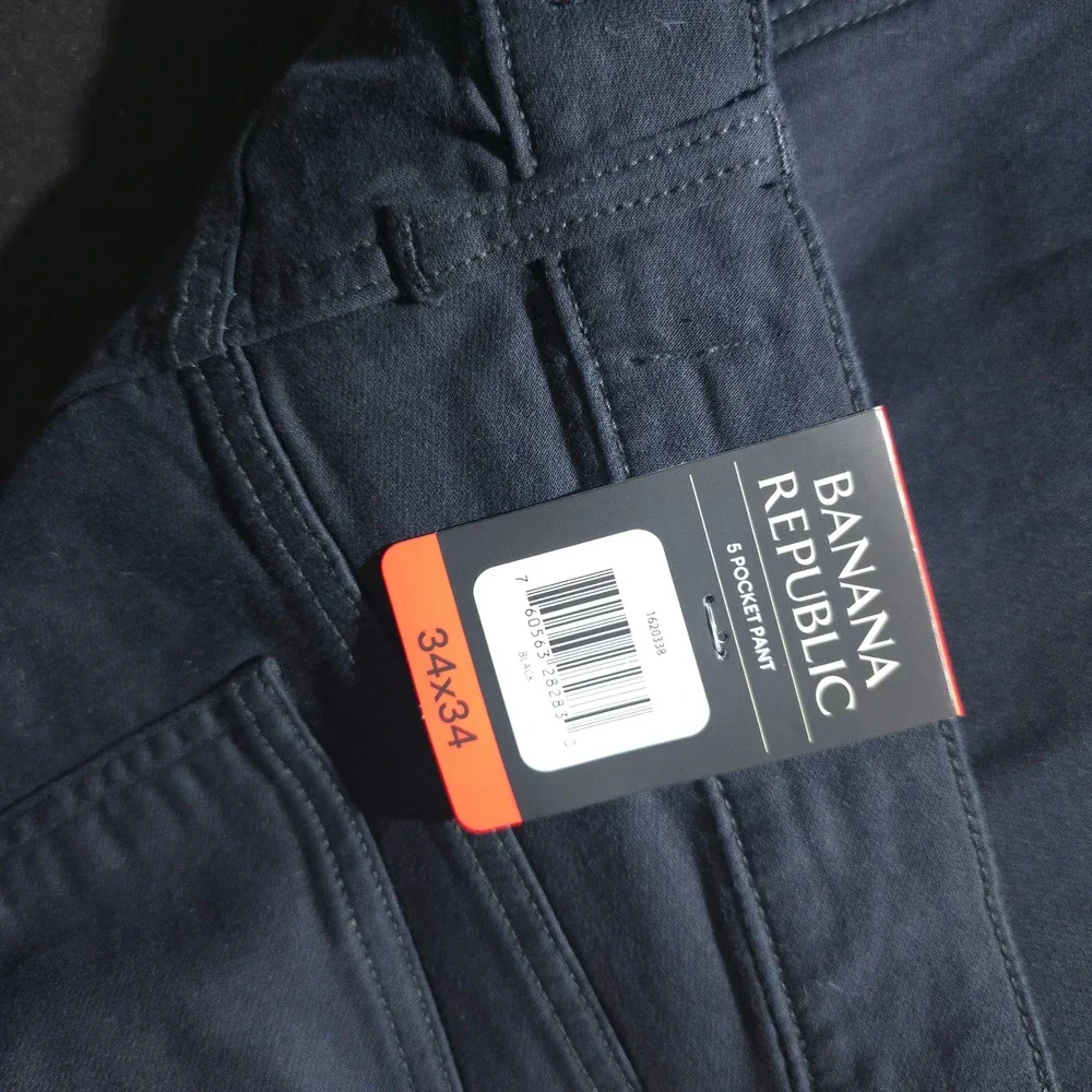 Banana Republic 5 Pocket Pant Mens 34x34 Black Straight Leg Casual 1620338 NEW